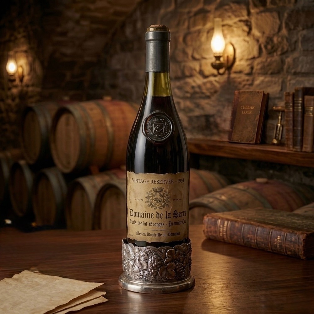 Vintage Silverplate Wine Bottle Coaster Wood Lined Grape Vine Japan Holder